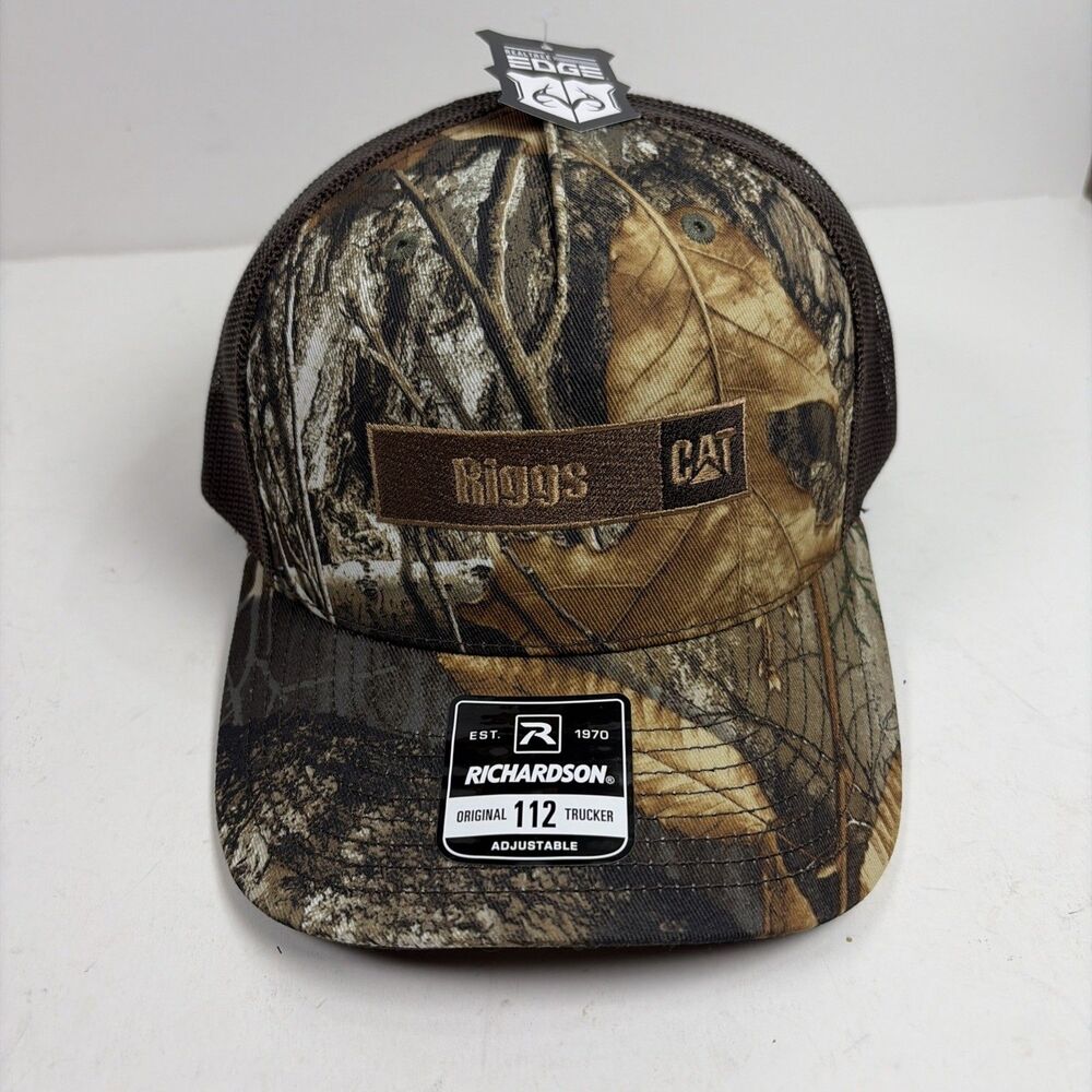 CAT Caterpillar Trucker Hat Mossy Oak CAMO Men's Adjustable Mesh Richardson 112p
